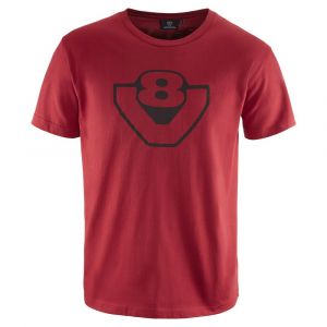 Rood basic V8 T-shirt voor heren