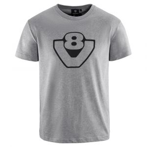 T-shirt gris V8 basique pour homme