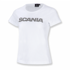 Wit vrouwen-T-shirt met woordmerk