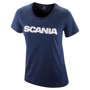 Marineblauw basic Scania woordmerk T-shirt voor dames