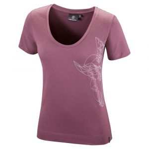 Donkerpaars slim fit T-shirt met 3D-griffioen voor dames