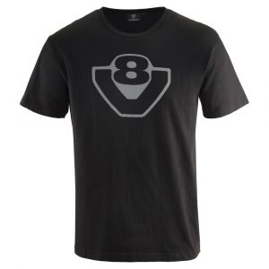 Schwarzes Basic-T-Shirt V8 Herren