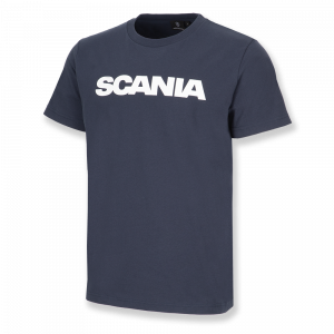 Enkel navyblå herre-T-shirt med Scania-mærke