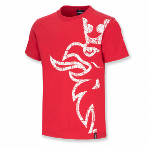 T-shirt rouge pour homme avec le demi-griffon