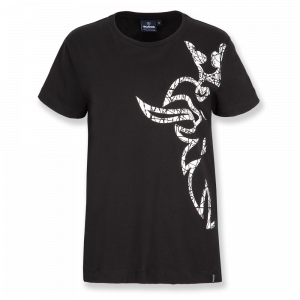 Camiseta Griffin de corte holgado para mujer en negro