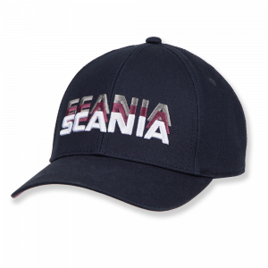 Gorra de béisbol con triple logotipo de la marca denominativa Scania