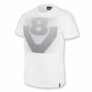 Gebroken wit heren-T-shirt met V8 zeefdruk