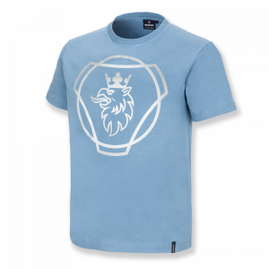 Hemelsblauw heren-T-shirt met kleurverloop