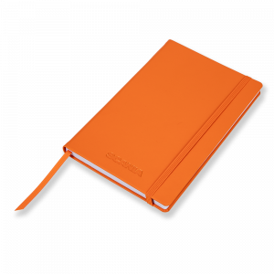 Orangefarbenes Notizbuch