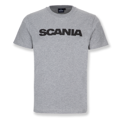 Enkel grå herre-T-shirt med Scania-mærke