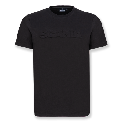 Zwart heren-T-shirt met reliëf 2.0