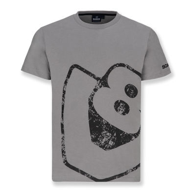 Męski T-shirt z postrzępionym logo V8 w kolorze kamienny szary (Stone Grey)