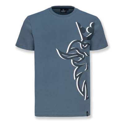 Camiseta bicolor Grand Griffin para hombre en azul