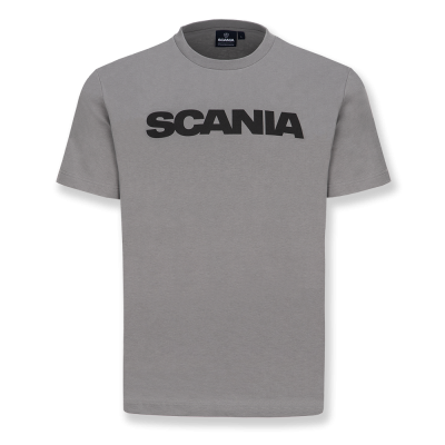 Camiseta básica con Wordmark para hombre en gris piedra