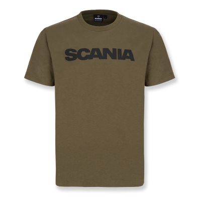 Męski T-shirt Basic, z Wordmark, kolor oliwkowy
