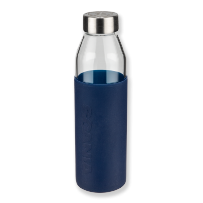 Marineblauwe glazen fles