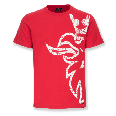 T-shirt męski w kolorze czerwonym z dużym nadrukiem gryfa