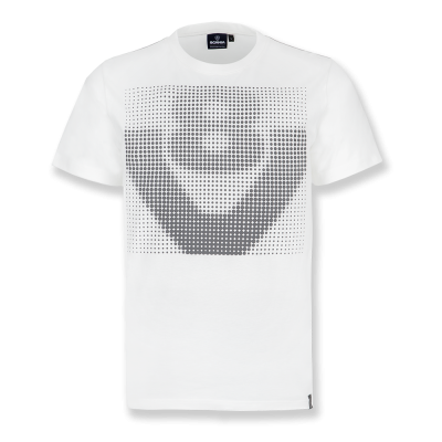 Gebroken wit heren-T-shirt met V8 zeefdruk