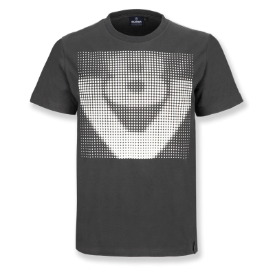 Antracietgrijs heren-T-shirt met V8 zeefdruk