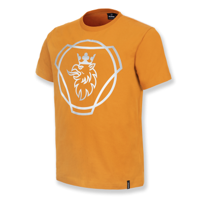 Heren-T-shirt met kleurverloop in feloranje