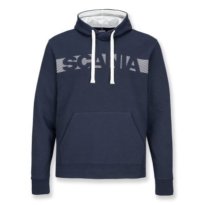 Men's Navy Striped Relaxed Hoodie