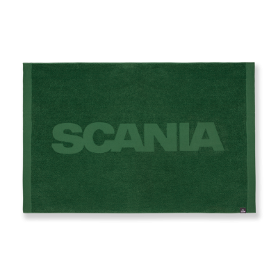 Grønt håndklæde med Scania-mærke