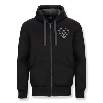 Schwarzer Heavy Zip Hoodie für Herren