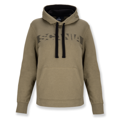 Khaki afslappet hoodie med stribe til damer