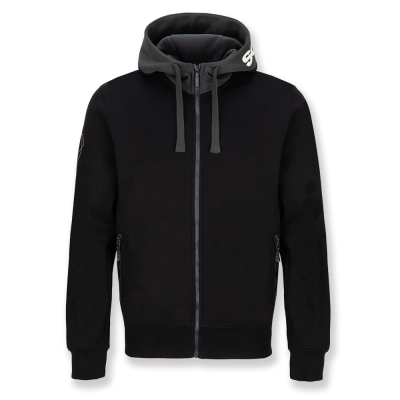 Schwarzer Refined Zip Hoodie für Herren