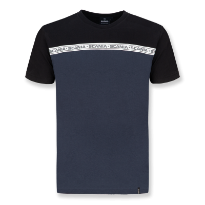 T-shirt blu navy Duo Retro da uomo