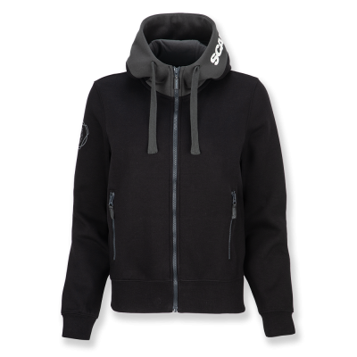 Schwarzer Refined Zip Hoodie für Damen