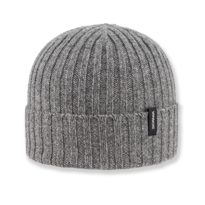 Gorro beanie acanalado en color gris