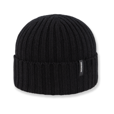 Gorro beanie acanalado en color negro