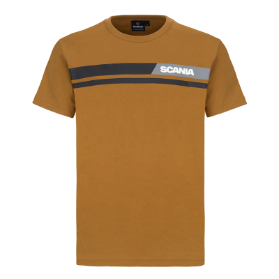 Stribet herre-T-shirt, rust