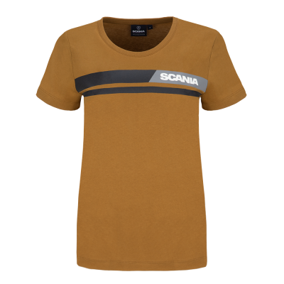 Stribet dame-T-shirt, rust